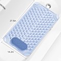 Miniatyrbillede 5 af 5: Brusebade måtte Gummibademåtte Skridsikker bademåtte med sugekopper og drænhuller, badeværelsesgulvmåtte maskinvaskbar, rektangel (27,5×14,2 tommer, grå)