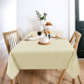 Miniatyrbillede 3 af 5: 2 stk. Beige duge 54 x 78 tommer, rektangulær 4 fods dug - Pletbestandig rynkebestandig vaskbar polyester duge til borde