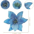 Miniatyrbild 3 av 5: Julstjärna blommor 30 st glitter julstjärna julgransprydnader konstgjorda blommor för julgran 5,12 tum-blå