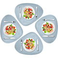 Miniatyrbild 1 av 5: Dining Läder Placemats Set om 4 Avtorkbara Tvättbara Place Mats för Fyrkantigt Rundt Bord Lätt att Rengöra Bordstabletter för Kök Uteplats Inomhus Utomhus
