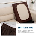 Miniatyrbillede 4 af 5: Vandtæt Sofa Pudebetræk Jacquard Høj Elastisk Stof Møbelbeskytter til Stue, Vaskbart Sofa Betræk 1 Sæde (Polstring, Chokolade Farve)