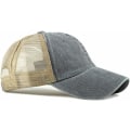 Miniatyrbilde 2 av 4: Justerbar mesh-bakluke for menn Buet knapp mesh baseballcaps Retro vasket trucker-lue Pustende visir