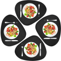 Miniatyrbild 1 av 5: Dining Läder Placemats Set om 4 Avtorkbara Tvättbara Place Mats för Fyrkantigt Rundt Bord Lätt att Rengöra Bordstabletter för Kök Uteplats Inomhus Utomhus