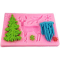Miniatyrbillede 3 af 4: Silikone kageform julehjorte elg juletræ snefnug fondant chokoladeform kage wienerbrød bageform juledekoration (Pink)