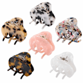Miniatyrbillede 1 af 5: Hårklemme til kvinder og piger, 6 stk. 2,2 tommer skildpadde barrettes akryl hårklemme klemme celluloid leopard