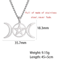 Miniatyrbilde 2 av 5: Heyone Fashion 3 farger Triple Moon Goddess anheng halskjede Pentacle Pentagram Wiccan smykker