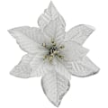 Miniatyrbild 1 av 5: Julstjärna blommor 30 st glitter julstjärna julgransprydnader konstgjorda blommor för julgran 5,12 tum-silver