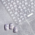 Pikkukuva 3 / 5: Yön taivas kynsien taidetarra tarrat 3D valkoiset kukat kuu tähti pilvi kuvio kynsien kärjet puoliläpinäkyvä muotoilu muoti viehätys DIY varpaankynnet(3 arkkia)