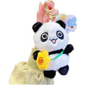 Miniatyrbillede 1 af 4: 5\" Håndlavet Panda Plysdyr Nøglering Panda Rygsæk Nøgle Vedhæng Rund Bjørn Plys Charm Mode Gave til Kvinder