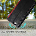 Miniatyrbillede 4 af 5: Til iPhone 16e Etui RFID Blokerende Tegnebog Stativ Læder Telefon Cover Multicolor Red