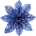 Miniatyrbild 1 av 5: Heyone 10 st blå glittrande julstjärneblommor julgransprydnader, glittrande julstjärnebuskar juldekorationer