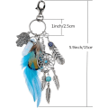 Miniatyrbillede 2 af 5: Dremisland Nøglering Nøglering Naturlig Opal Sten Dreamcatcher Nøglering Mode Sølv Boho Ornament Fjer Nøglering
