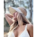 Miniatyrbillede 4 af 4: Solhatte af strå til kvinder, solhat med skygge til kvinder, sommerhatte til stranden, foldbar, rullbar hestehale solhat