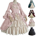 Miniatyrbillede 3 af 5: JWL-Middelalder Retro Gotisk Hofkjole Royal Dame Balkjole Pink S