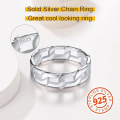 Miniatyrbillede 3 af 5: Mænd/Kvinder Cubansk Link/Spinner Ringe, Størrelse #06-#12, 18K Guld Tone/Rustfrit Stål/Sort (Send Gaveæske)
