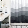Miniatyrbillede 5 af 5: Designers bruseforhæng, populært bruseforhæng, Ombre Cool Gray stof bruseforhæng til badeværelsesindretning, moderne badeværelsesgardiner