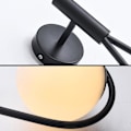 Miniatyrbillede 3 af 5: Sort LED justerbar indendørs væglampe med glasskærm 2 stk., moderne E27 væglampe metal væglampe