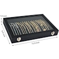 Miniatyrbillede 3 af 5: Halskæde Organizer Box Premium 20 Kroge Halskæde Display Smykkebakke med Transparent Låg Smykke Halskæde Display Box(Sort)