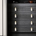 Miniatyrbillede 4 af 5: Sæt med 2 lædermøbelgreb, skabslågegreb, lædergreb skuffeknap, vintage møbelgreb til skabe, kommode, køkken, badeværelse