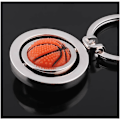Miniatyrbillede 3 af 5: 2 stk. Kreativ roterende basketball nøglering, metal vedhæng nøglering nøgle fob gaveSølv-basketball