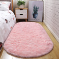 Miniatyrbillede 2 af 5: Oval Fluffy Ultra Soft Arealækker til soveværelse Plys Shaggy Tæppe til Børneværelse Sengekantsmåtter, 2,6 x 5,3ft, Pink