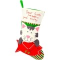 Miniatyrbillede 2 af 5: 20'' Julekattestrømpe 3D Stor Kæledyrsholder Kitty Ornament Gaveposer til Kæledyr Ornament Killingedekoration Feriefest Tilbehør, Grøn