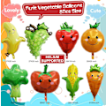 Miniatyrbillede 2 af 5: 8 stk. Gaint Furit Vegetable Foil Balloner Søde Helium Mylar Jordbær Drue Banan Appelsin Majs Gulerod Tomat Broccoli