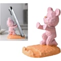 Pikkukuva 1 / 5: Sööt Karhu Puhelinteline Työpöydän Koristeeksi Kawaii Puhelinteline (Vaaleanpunainen, Kämmenen Tuki)