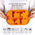 Miniatyrbillede 3 af 5: Halloween silikoneform - 3 stk. silikone bageforme - slip-let silikone kageforme - muffinform med Halloween græskarforme