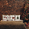 Miniatyrbilde 4 av 5: Juleputetrekk 45x45cm, 4-pak juledekorative sofa i bomull og lin Jule-God jul-dekorasjon
