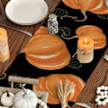 Miniatyrbillede 5 af 5: Vandfarve Orange Græskar Hule Squash Thanksgiving Bordløber Sort, Sæsonbestemt Efterår Høst Halloween Køkken  13 x 72 Tommer