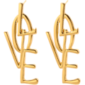Miniatyrbillede 1 af 5: Heyone Simple Punk Kærlighedsbrev Store Lange Dangle Øreringe Mode Engelsk Alfabet Kærlighed Hjerteform Dangle Stud Øreringe