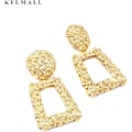 Miniatyrbillede 5 af 5: Ekstra store geometriske hoops øreringe, 18K guld overdimensionerede bølgede hævede statement øreringe til kvinder allergivenlige