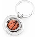 Miniatyrbillede 1 af 5: 2 stk. Kreativ roterende basketball nøglering, metal vedhæng nøglering nøgle fob gaveSølv-basketball