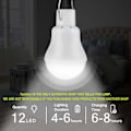 Miniatyrbillede 2 af 4: Bærbar solcelle campinglampe, LED solpære sol nødlampe lys have lanterne solbelysning med krog