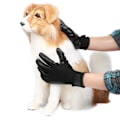 Miniatyrbillede 4 af 5: 1 par kæledyrs-plejehandsker til fjernelse af pels fra hunde og katte - massagehandsker - sorte