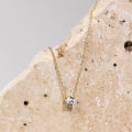 Pikkukuva 3 / 4: 14K kullattu kristalliyksinäinen 1,5 karaatin (7,3 mm) CZ-riipus | Kultakaulakorut naisille