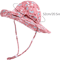 Miniatyrbild 4 av 5: Söta tecknade/blommiga solhattar för flickor/pojkar Justerbar bred brätte Solskydd Hatt Lätt keps