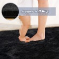 Miniatyrbilde 2 av 4: Fluffy teppe til soverom, 4x6 teppe myk innendørs lite shaggy teppe, maskinvaskbart teppe for stue, sklisikkert grå teppe