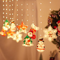 Miniatyrbillede 1 af 3: LED-lyskæde, julevindueslys, julelys med USB, Merry Christmas-gardinlyskæde