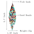 Miniatyrbillede 5 af 5: Heyone Lange Perleøreringe \2013 Boho Native Håndlavede Perle Tassel Øreringe til Kvinder og Piger, Bohemian Store Statement