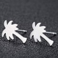 Miniatyrbild 3 av 5: Heyone Rostfritt Stål Tiny Beach Palm Tree Stud Örhängen Sommarsemester Smycken