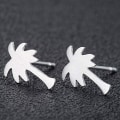 Miniatyrbillede 3 af 5: Heyone Rustfrit Stål Tiny Strand Palme Stud Øreringe Sommerferie Smykker