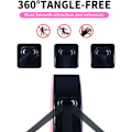 Miniatyrbillede 5 af 5: Indtrækkelig hundeline, 16 fod [stærk nylonrem] 360° tangle-fri til små og mellemstore hunde op til 30 pund, enhåndsbremse, pause, lås (pink)