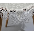 Miniatyrbild 4 av 5: Lyxig fyrkantig liten bordsduk elegant blommig broderad spets bordsduk för fest kök matsal picknick dekoration (Typ C, 22\"x22\")