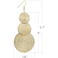 Miniatyrbillede 3 af 5: 14K guldvedhæng øreringe til kvinder Mode store vedhæng Boho Retro runde lysekrone øreringe fest bal, messing 14k guldbelagt messing
