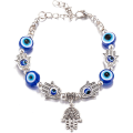 Miniatyrbilde 1 av 4: Onde øye Hamsa håndarmbånd for beskyttelse og lykke, håndlagde lenkearmbånd for kvinner menn tenåringsgutter jenter amulett smykker