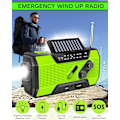 Miniatyrbild 3 av 9: Nödväder Solcellsvev AM/FM NOAA Radio med Bärbar 2000mAh Powerbank för Nöd- och Utomhusöverlevnad red