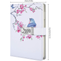 Miniatyrbillede 1 af 4: A5 Kreativ Kodeordslås Dagbog, PU Læder Journal med Kombinationslås Kode Notebook Låsning Personlig Dagbog (Stil 2)