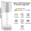 Miniatyrbillede 3 af 5: Krystallampe, 16 RGB-farveændrende berøringsfjernbetjeningslampe, USB-genopladelig diamantbordlampe til soveværelse, stue, moderne (16 farver RGB)